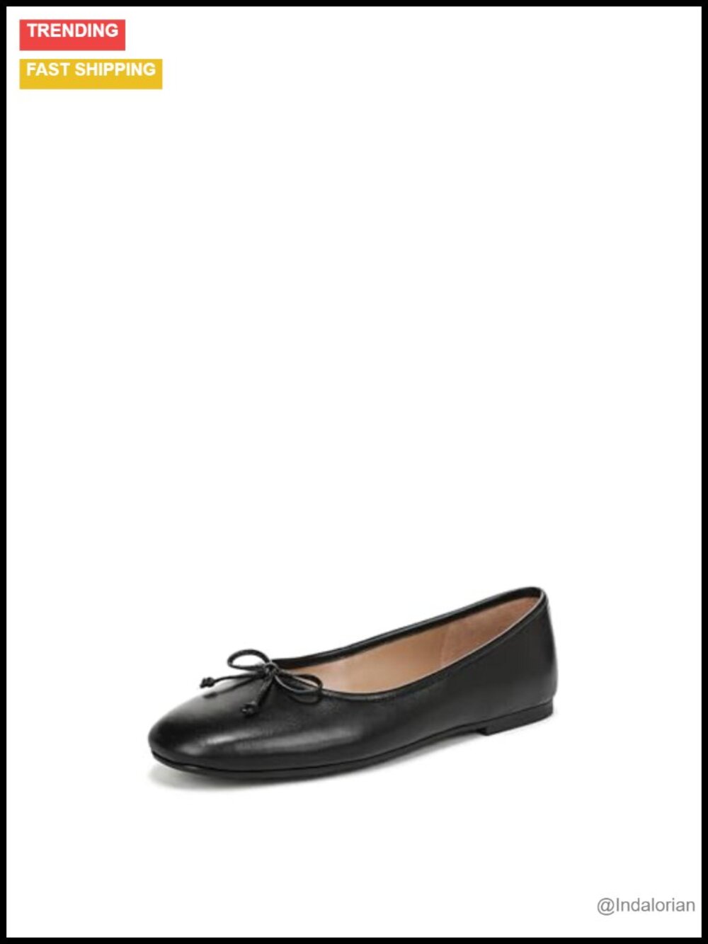 Alie Ballet Flats Round Toe Bow Detail Leather Slip On Casual